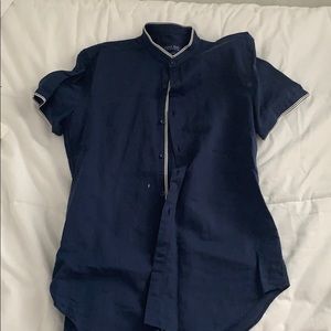Zara men slim fit mock neck shirt